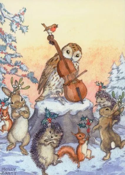 Celebrating New Year’s Day in the magical woodland…♥️ Art by the late Molly Brett