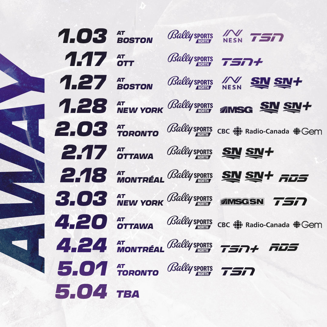 Mark your calendars, Minnesota fans! 

🗓️ Here's the broadcast schedule for our upcoming games on TV and streaming platforms.

📰 bit.ly/47iU0Iq
