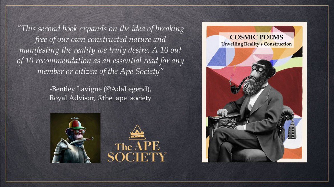 sfumato44's tweet photo. Time to showcase the wonderful people that have been part of the ‘Cosmic poems’ journey 🤩

Here’s a comment by the great @AdaLegend626 😵‍💫🚀

Mark the date! #CosmicPoems mint will take place on the 3rd of January with @book_io✨

@the_ape_society #NFTs #CNFTs https://t.co/cPaseebtm1