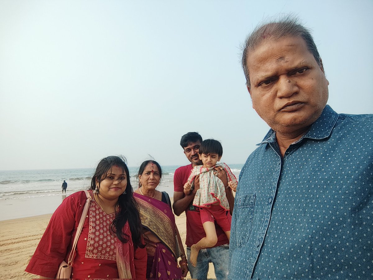 At Chandrabhaga Sea beach with family on 1-1-24.
