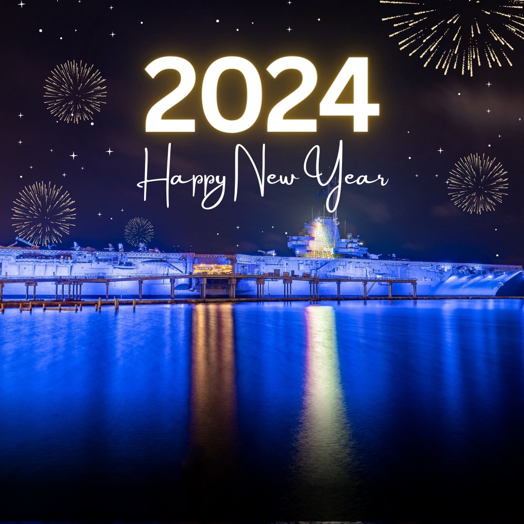 Happy New Year from the USS Lexington Museum! Wishing you a year filled with happiness and unforgettable memories 🎉 Ready to explore the Lex? Come aboard for an amazing start to your new year! We are open today from 9AM to 5PM. #HappyNewYear