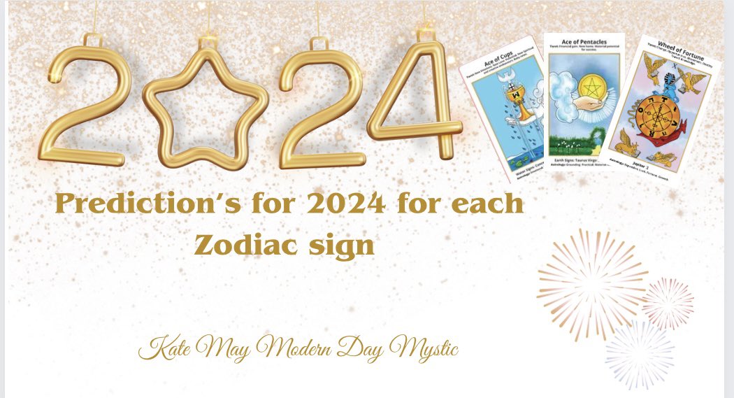 KateMayMDMystic's tweet photo. Check out your 2024 predictions for each zodiac sign! 

https://t.co/hPAQMQXb5R https://t.co/lT3lidaKjV