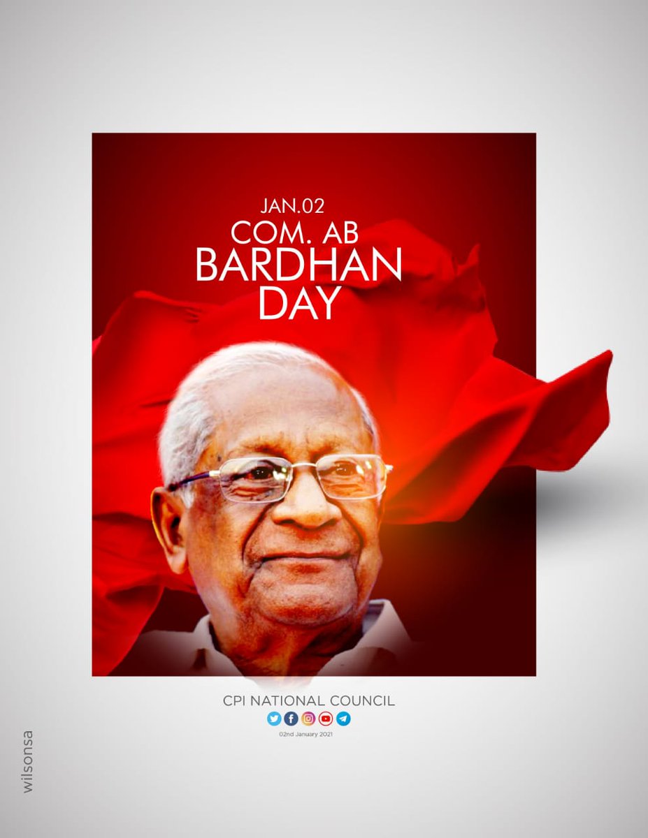 CPI_kerala's tweet image. ജനുവരി 2 
സഖാവ് എ ബി ബർദാൻ ദിനം

#Jan2 #ABBardhanDay