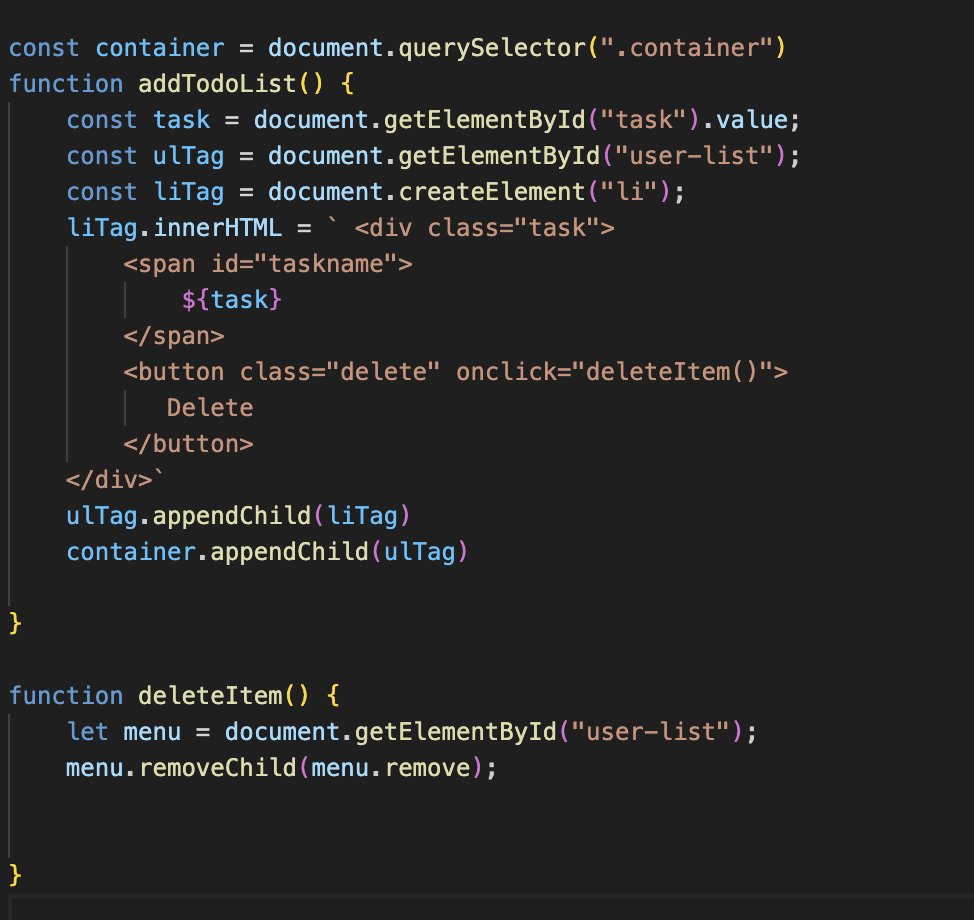 NeelamLatwal's tweet photo. Day 11 Continuing my #100DaysOfCode  challenge! 🚀 #codeWithJSK Mastered DOM manipulation by creating a dynamic Todo List today .#JavaScript #DOMManipulation #CodingJourney https://t.co/hnP4n2vlid