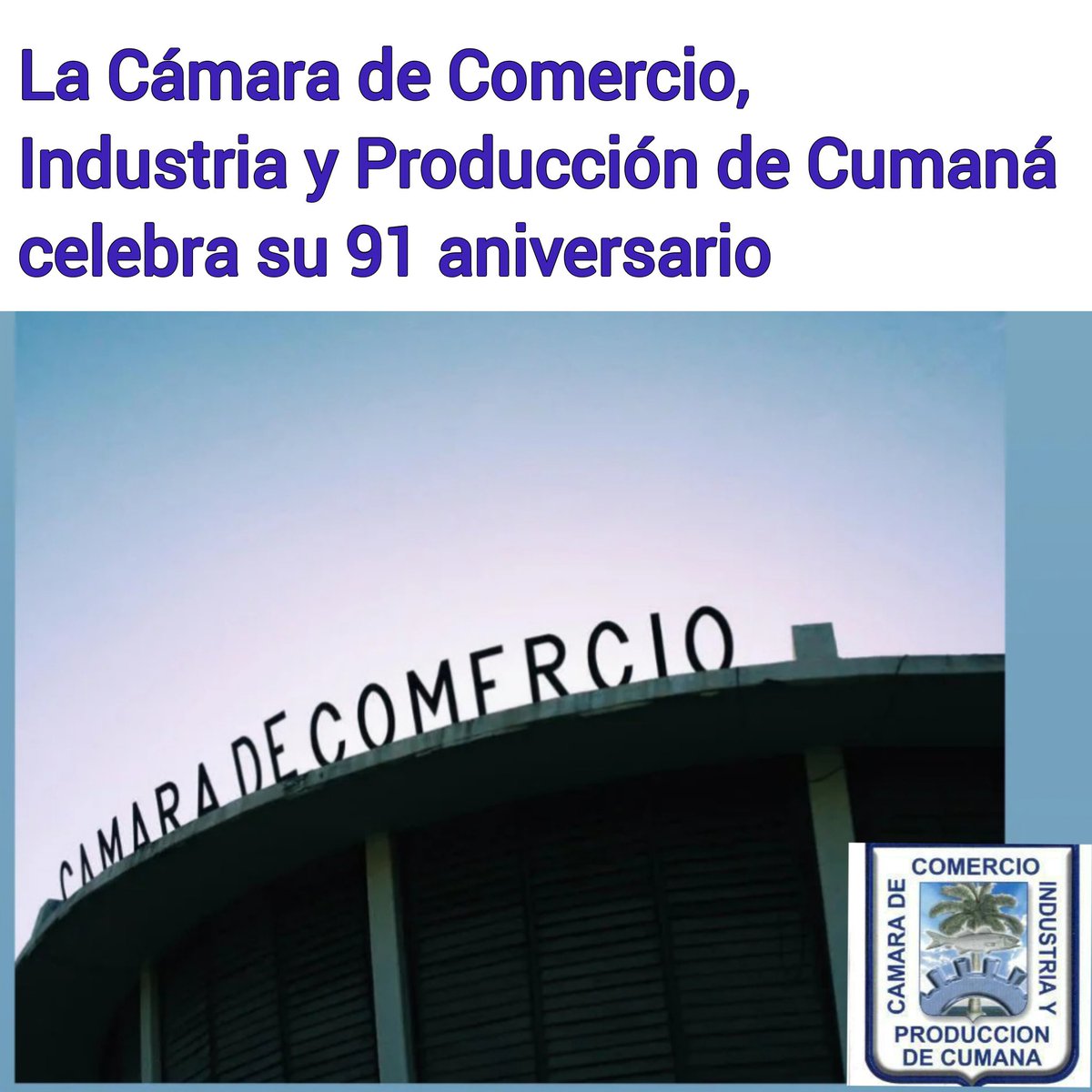 camaradecumana's tweet photo. La @camaradecumana  celebra su 91 aniversario
Un 1ero  de enero de 1933 fue fundada la Institución que  ha  velado y protegido al sector empresarial de la ciudad,  para que siga contribuyendo con la economía de la zona ... 
#91Aniversario #EmpresarioAmigo
#Empleo #Bienestar https://t.co/1gG822a6a2