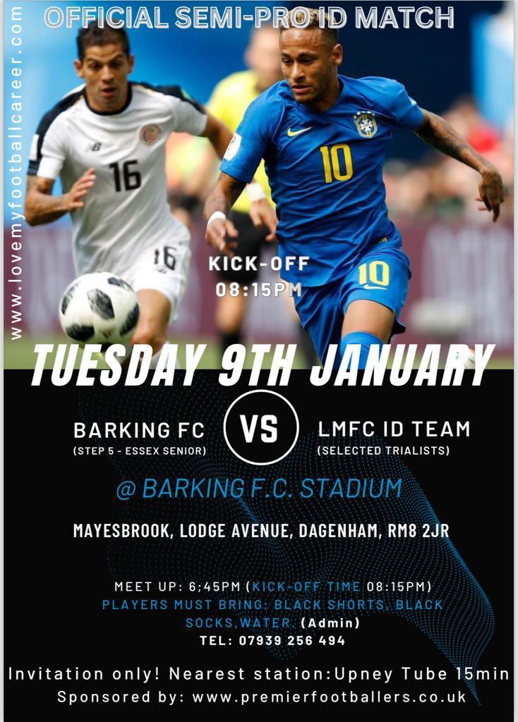 lovemyfc's tweet photo. NON-LEAGUE &amp; PRO JANUARY Chances! DIRECT Signing, trials &amp; scouting (for STEP 2 to 5) on Saturday 6th JAN @Hertfordshire Sports Village!THEN Tuesday 9th of JAN a GAME Vs BARKING FC @Stadium. THEN EFL Academy CHANCE Vs Cambridge United on WEDNESDAY 17th JAN (WhatsApp 07939246494) https://t.co/zDkUQXaVpu