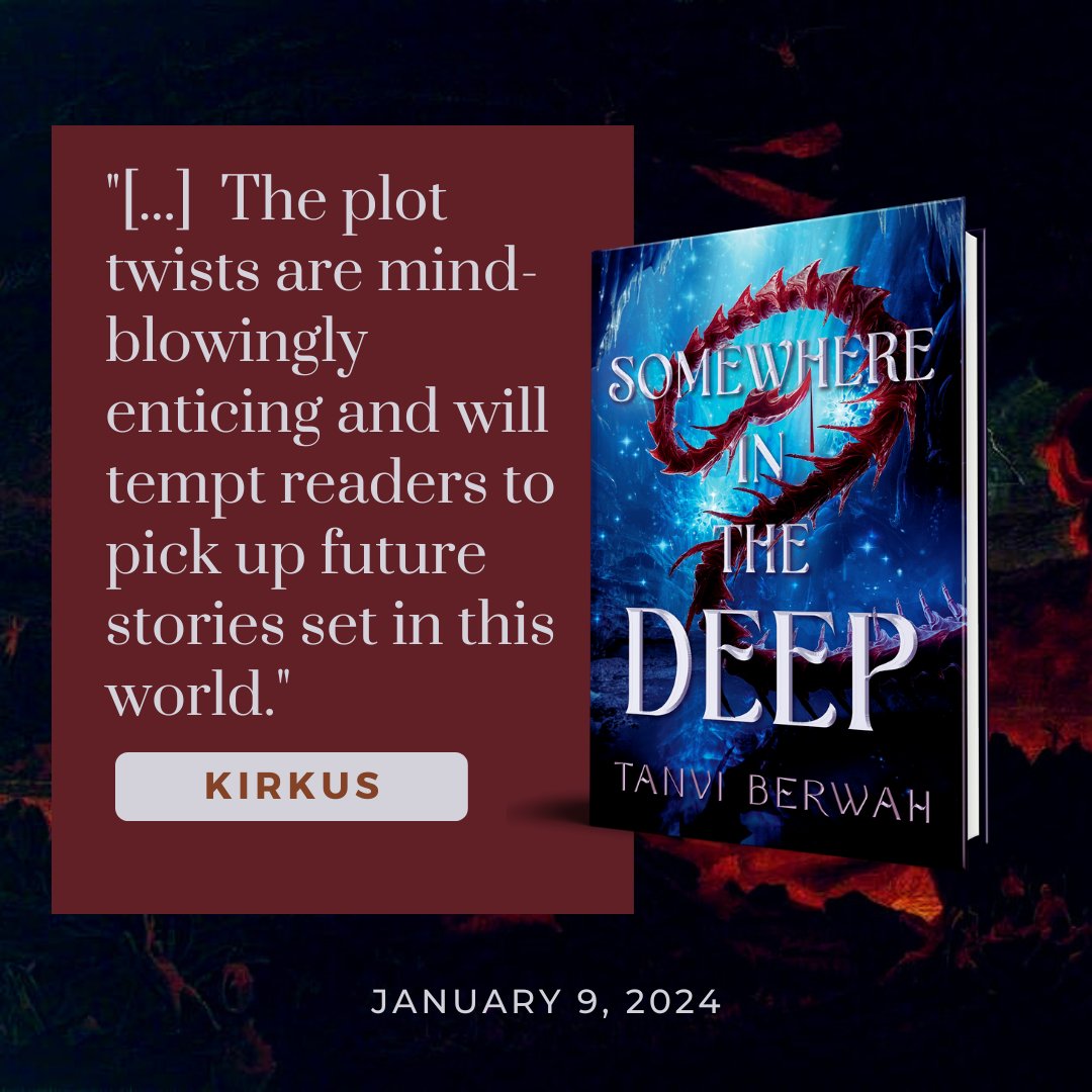 it's the new year which means SOMEWHERE IN THE DEEP, my Inej Ghafa meets The Witcher dark YA fantasy, releases in eight days on Jan 9 🕷🌋⚔️ and you should preorder now so you can get an exclusive alt-POV chapter 😌 all info+links: tanviberwah.com/somewhere/