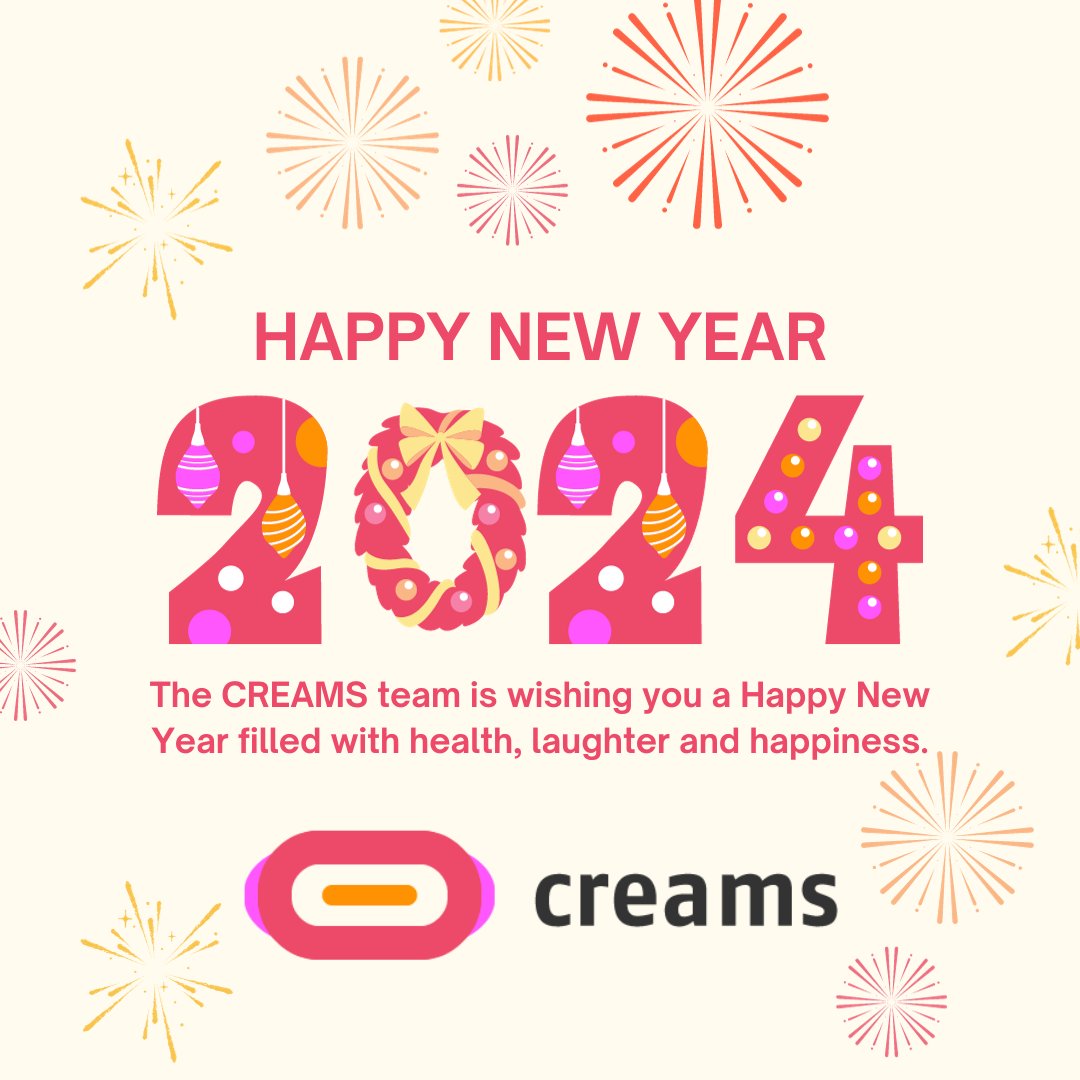 creamsproject's tweet image. The CREAMS team is wishing you a Happy New Year filled with health, laughter and happiness.