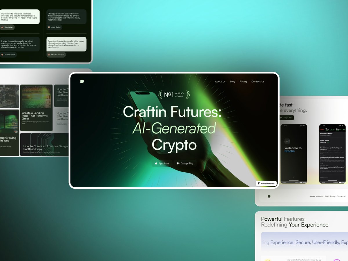 moguzbulbul's tweet photo. Presenting #MintMob π A new Framer theme tailored for mobile app landing pages!
β¨ Easily customizable, user-friendly, and functional
Detail: https://t.co/rQTaAPaYo3
Buy: https://t.co/VwMSqKaVLt https://t.co/F5JPIzKCsf