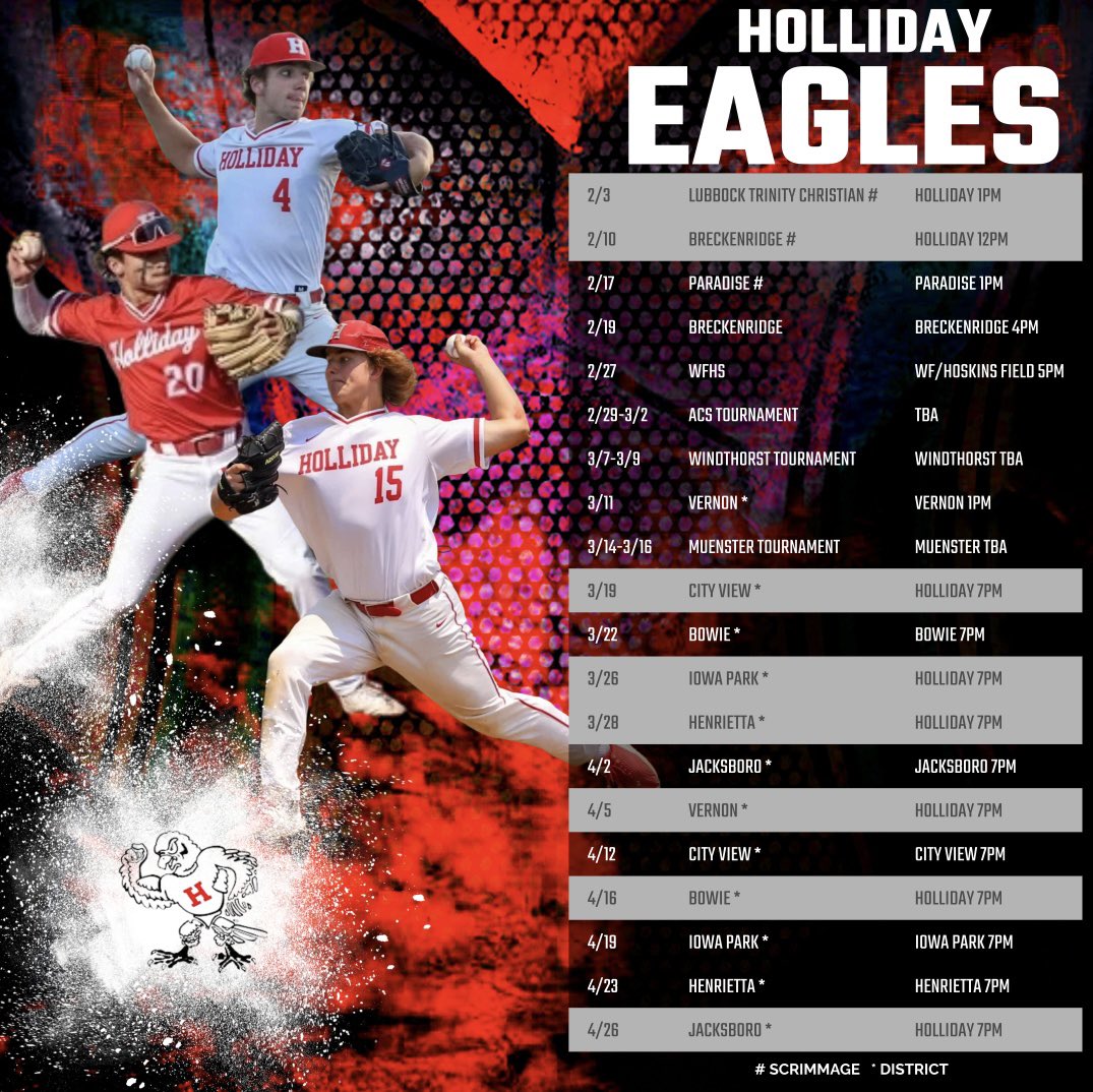 Elite Sports Group (@elitebbclub) on Twitter photo Excited to watch <a href="/HERO_Athletics1/">Holliday Athletics</a> Baseball this season! Traditionally, one of the most dominant baseball programs in 3A.
Solid addition to the coaching staff and big seasons from Cox, Villa and Turner will be key. #HERO Excited to watch <a href="/HERO_Athletics1/">Holliday Athletics</a> Baseball this season! Traditionally, one of the most dominant baseball programs in 3A.
Solid addition to the coaching staff and big seasons from Cox, Villa and Turner will be key. #HERO