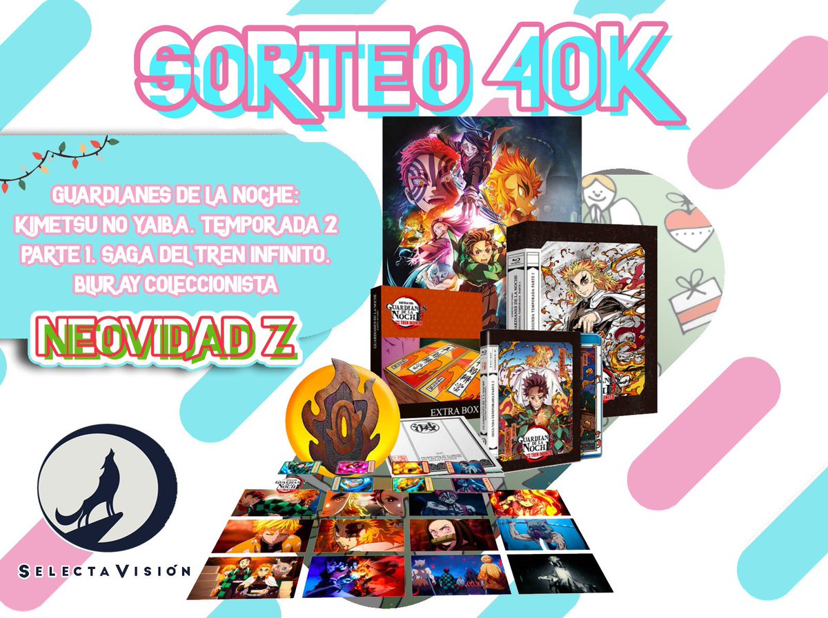 ¡ SORTEO 40K ! 🍀

Gracias a <a href="/SelectaVision/">SelectaVisión</a>, por motivo de los 40 MIL seguidores y el #AñoNuevo2024, os regalamos la asombrosa Edición Coleccionista en Bluray de:👇🏼

“Guardianes de la Noche: Kimetsu no Yaiba - 2ª Temporada - Parte 1 - Saga del Tren Infinito”. 🔥

REQUISITOS:👇🏼
