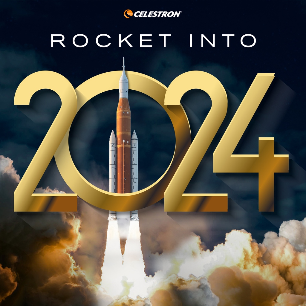 Celestron's tweet photo. 🎉 Happy New Year, fellow stargazers! 🌌✨ Guess what? This year is a leap year, granting you one extra day to observe the wonders of the universe! 🗓️🌠 Get ready for 366 days of celestial discoveries. 🥂🌟 #NewYearNewAdventures #LeapIntoStargazing #CelestialExploration https://t.co/gO54VEzq7r