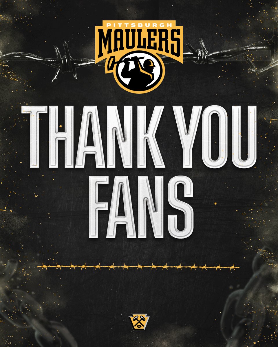Pittsburgh Maulers (@usflmaulers) on Twitter photo Thank you, Maulers fans, we had a blast these past two seasons 🔨
Follow <a href="/USFL/">UFL on FOX</a> for more 🏈 Thank you, Maulers fans, we had a blast these past two seasons 🔨
Follow <a href="/USFL/">UFL on FOX</a> for more 🏈