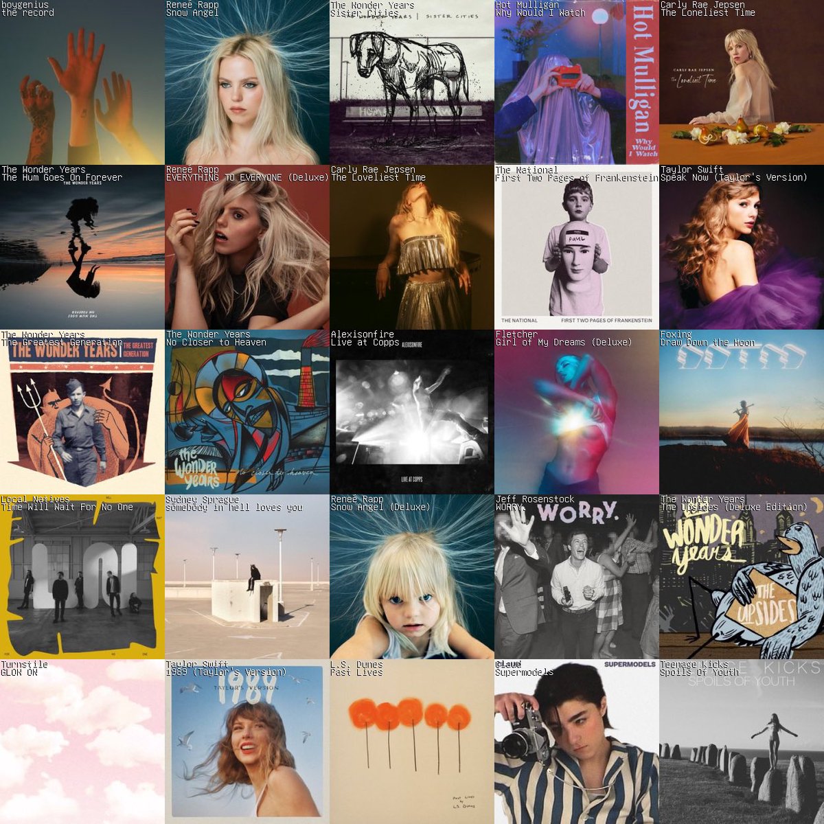 I was bad at keeping up with this in 2023, probably because I listened to more podcasts than music for half the year.