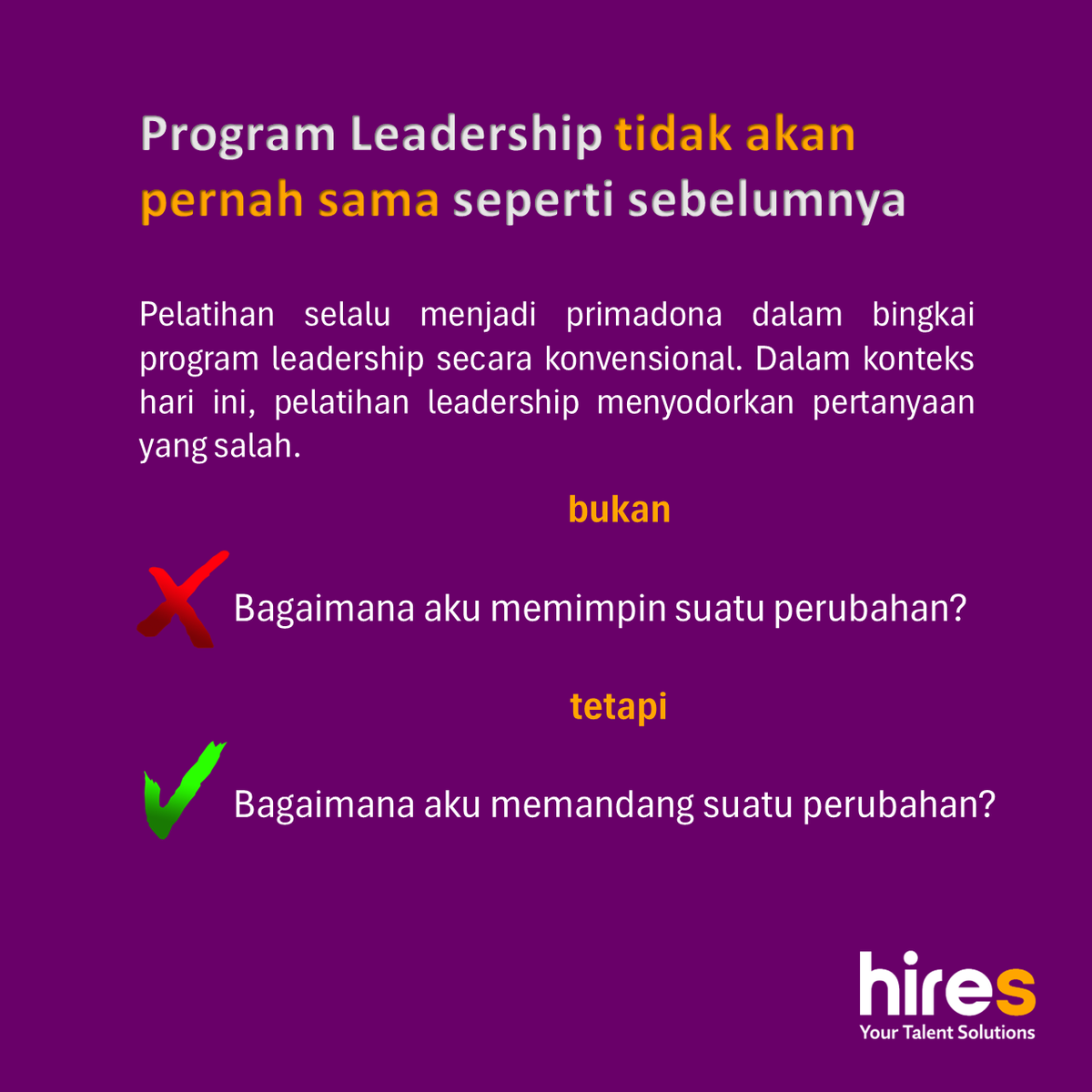 HiresCons's tweet photo. Apa problem leadership kita saat ini?
#DealWithChange #LeadershipProgram #LeaderLeadsChange https://t.co/BPKNjD6TFu