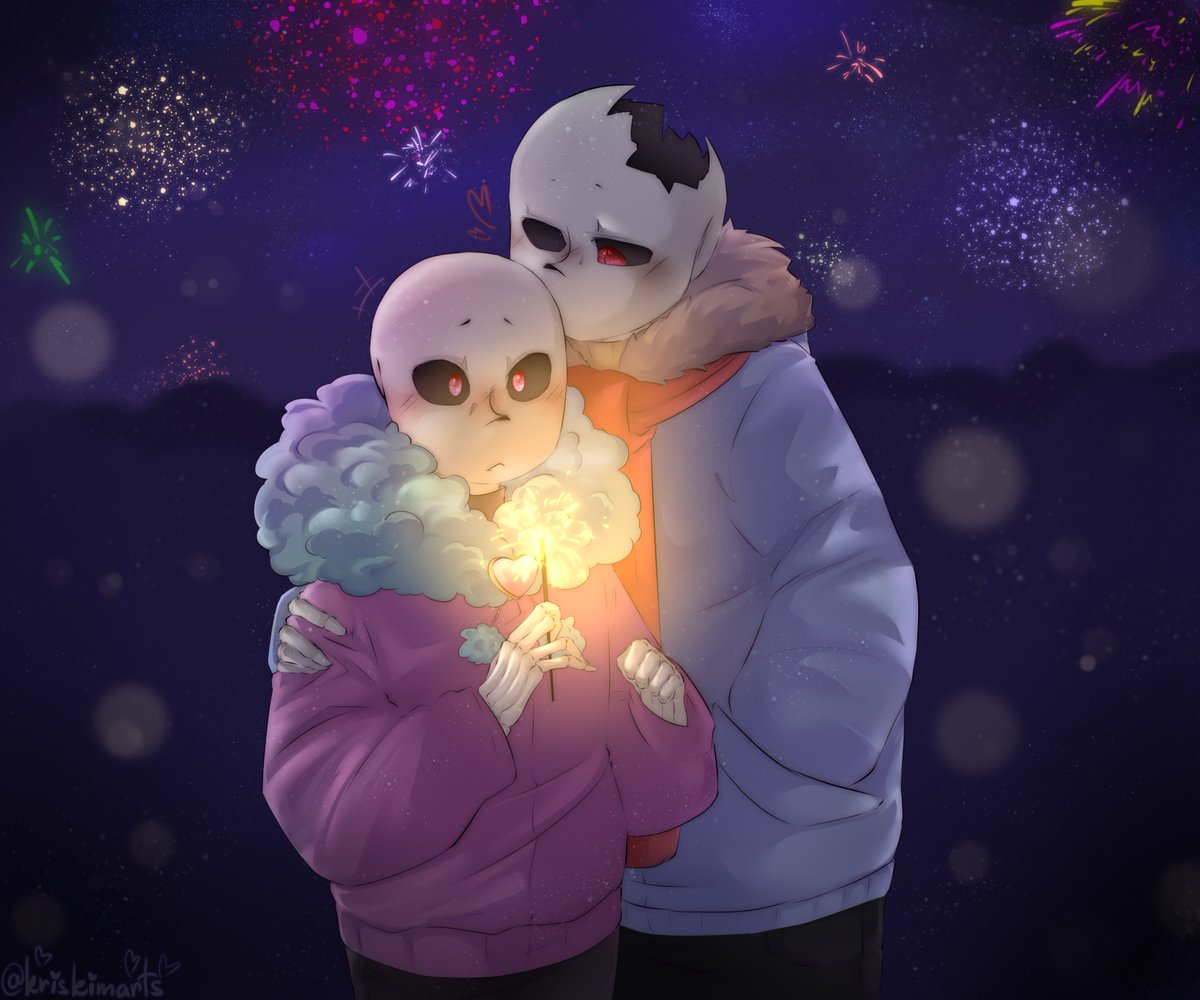 their first date💜❤️

happy new year uwu✨
[#undertale_AU #underlust #lust_sans #horrortale #horror_sans #horrorlust]