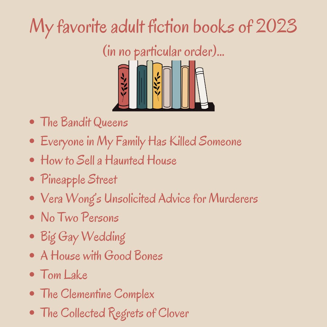 AnnieCRomano's tweet image. A good year for reading great books!

#favoritereads #readingfortreasure #adultfiction #highlyrecommend #bookrecs #bestofbookshelf