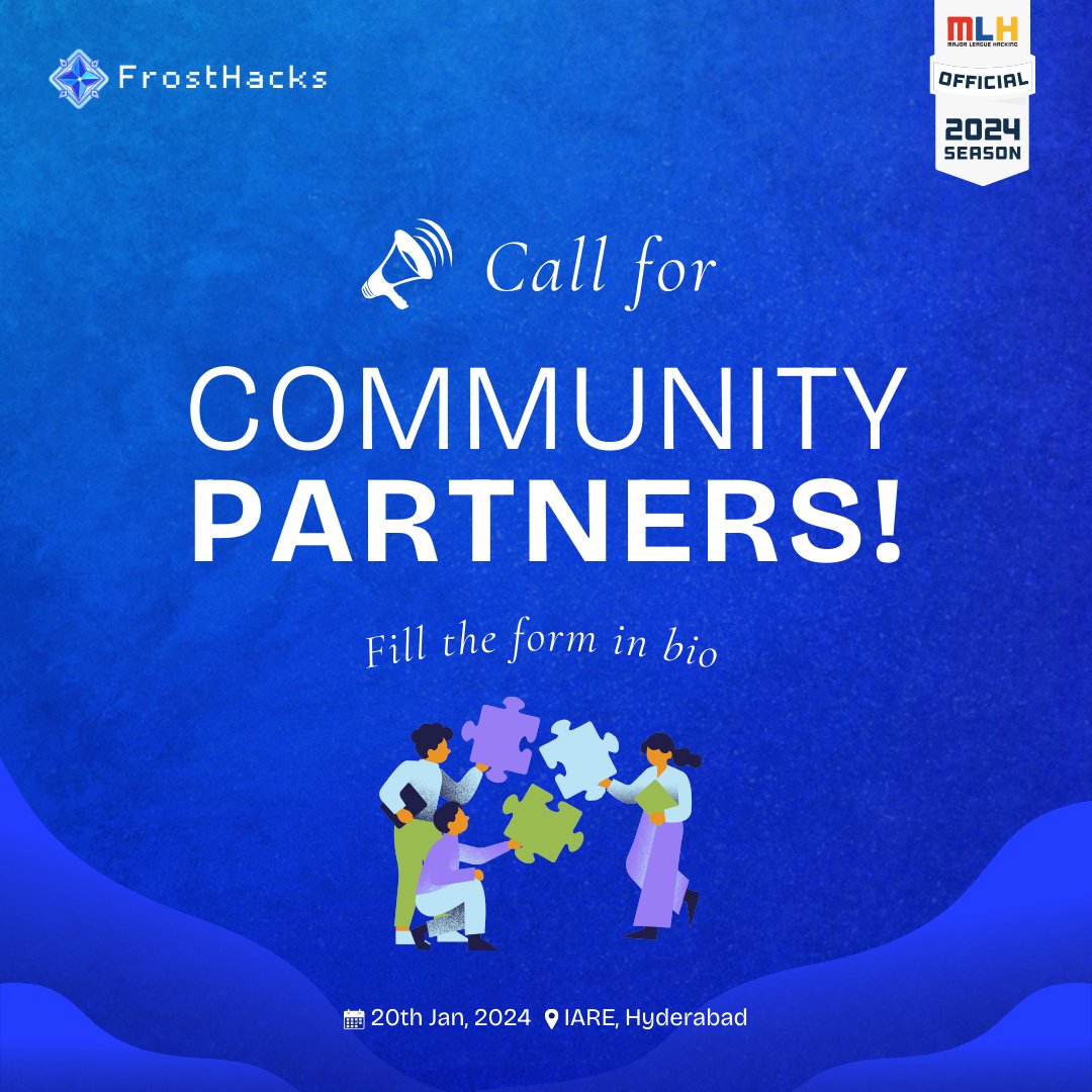 🌐 Join forces with Frost Hacks for an extraordinary event! 🚀 Calling all communities to partner up and create something amazing together. 🤝 #FrostHacks #Hackathon 

Fill the form: docs.google.com/forms/d/e/1FAI…