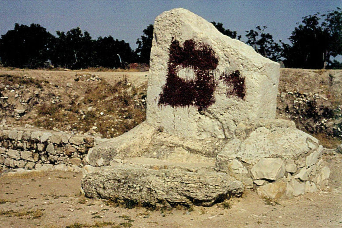 Old altars provide the perfect foundation for new resolutions.

Joshua confirmed by raising a standing stone at Shechem the Israelites' choice and commitment to serve the Lord exclusively (Joshua 24:26).  The same place where Jacob renounced his household's idols and returned to