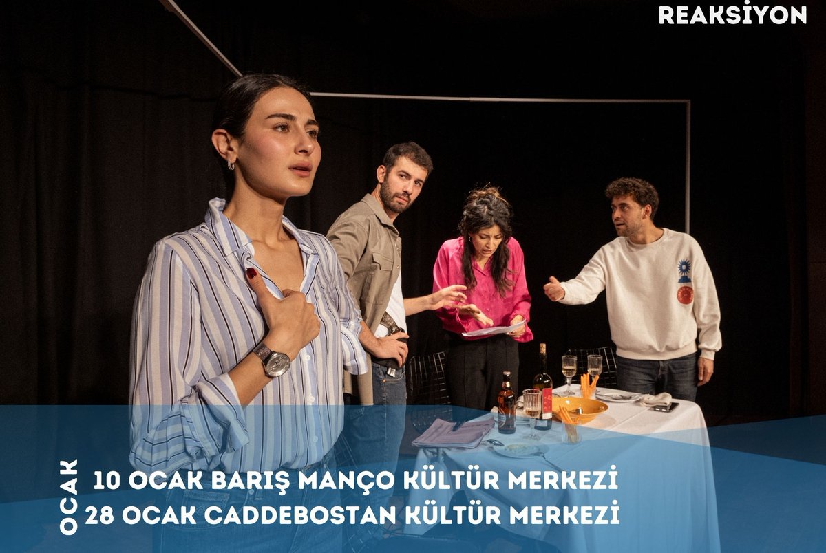 reacttiyatro's tweet photo. "Reaksiyon", yeni yılda seyirci karşısına çıkıyor.

Biletler; https://t.co/XqkxosHq1J https://t.co/bNkuLOlmc6