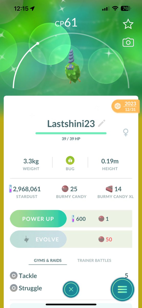 AmandaLei's tweet photo. Last shiny of 23 and First Shiny of 24 https://t.co/wfboTppcaN