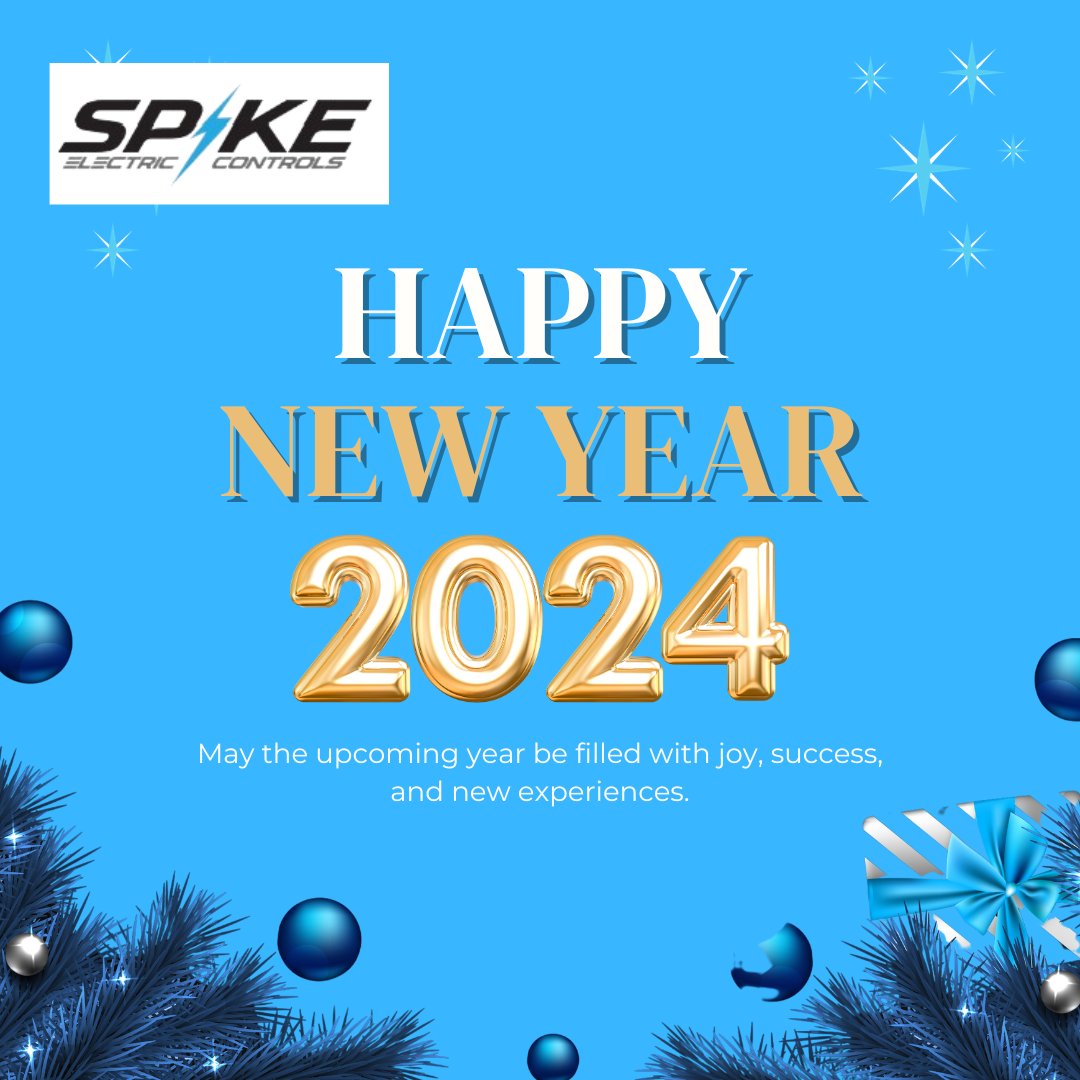 SpikeElectric's tweet image. May the new year spark boundless joy, opportunities and illuminate the path to success. Happy New Year from all of us at Spike Electric! #Welcome2024 #Happynewyear #spikeelectrics