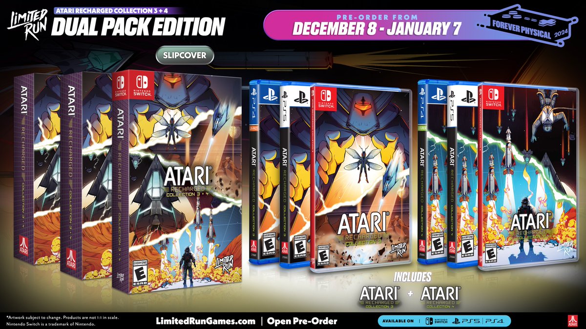 Atari classics with a fresh layer of pizazz! Pre-orders for Atari: Recharged Collection 3 & 4 close this Sunday! Reserve your copies or dual pack now: bit.ly/3U5okiW