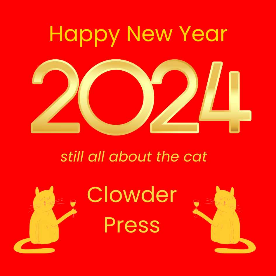 ClowderPress's tweet photo. Happy New Year all. Let's be more excellent to each other. And more cat. https://t.co/p7k1N4MeFA