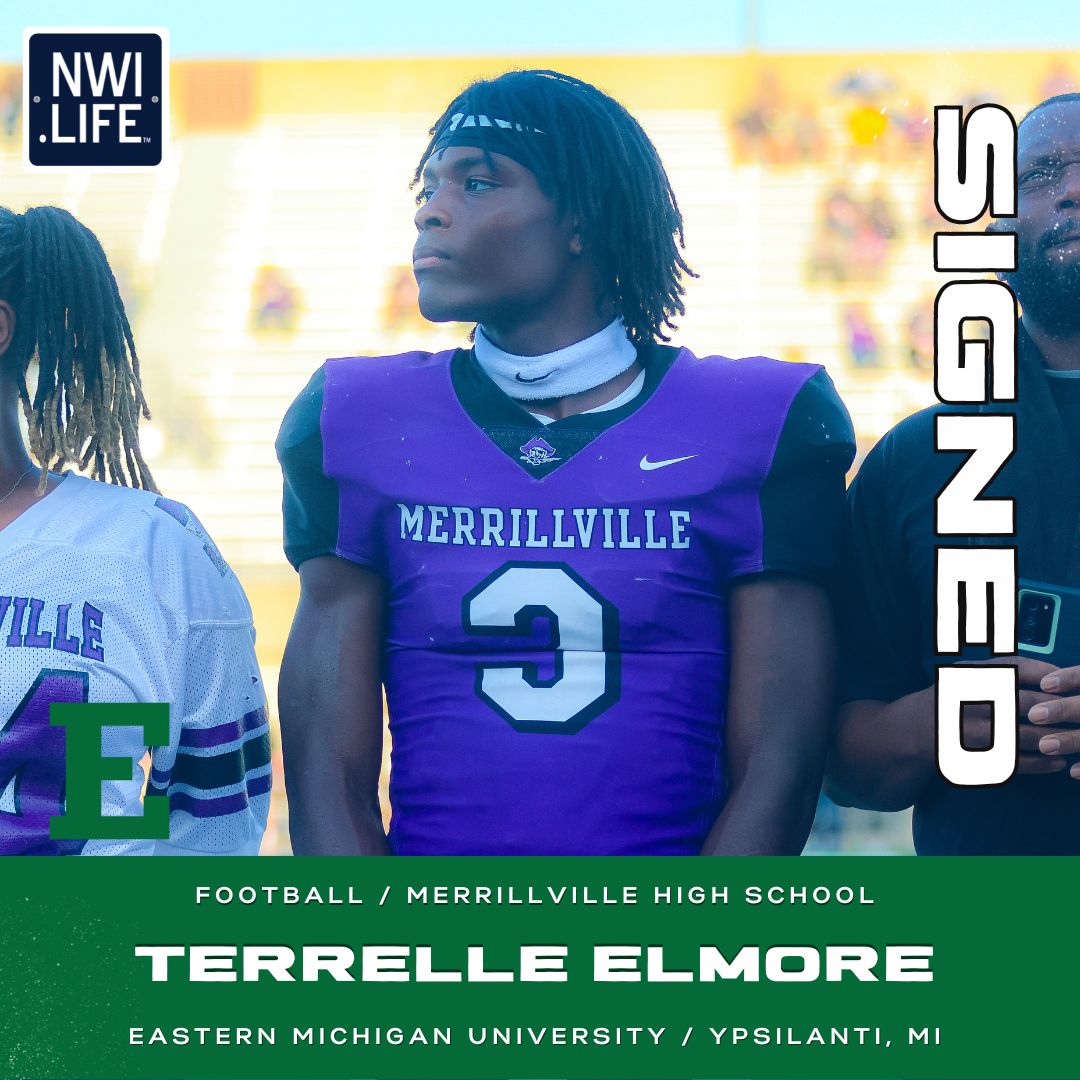 NWI.Life (@nwindianalife) on Twitter photo Congratulations to Terrelle Elmore of Merrillville High School on signing up at Eastern Michigan University to continue his football career! 🟢⚪
<a href="/piratenation219/">Merrillville Community School Corporation</a> | <a href="/EMUFB/">Eastern Michigan Football</a> | <a href="/EMUAthletics/">Eastern Michigan Athletics</a> Congratulations to Terrelle Elmore of Merrillville High School on signing up at Eastern Michigan University to continue his football career! 🟢⚪
<a href="/piratenation219/">Merrillville Community School Corporation</a> | <a href="/EMUFB/">Eastern Michigan Football</a> | <a href="/EMUAthletics/">Eastern Michigan Athletics</a>
