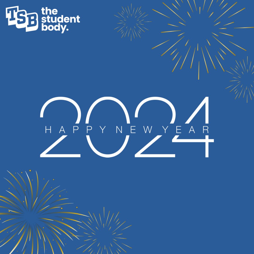 StudentBodyUK's tweet photo. Wishing everyone a happy and prosperous new year from The Student Body Team!

We want to say a big thank you to all our members for your participation and continued support.

Cheers to a new year filled with learning, growth, and endless possibilities ❤️

#NewYear #TheStudentBody https://t.co/0zSU3bG5N7