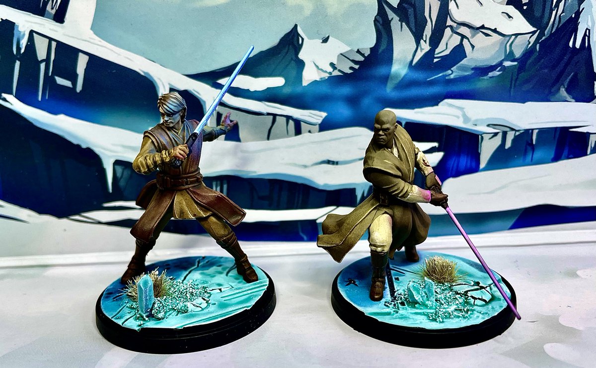 W4Rmachine7's tweet photo. And here are my #StarWars #Shatterpoint Droids and Clone Troopers with Anakin and Windu. #Maytheforcebewithyou 👨‍🎨 #WarhammerCommunity #paintingwarhammer #ageofsigmar #paintingminiatures #warmongers #starwarsshatterpoint https://t.co/vUyalYrazY