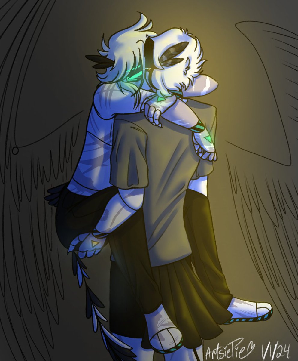 ArtsieP's tweet photo. My comfort ship 💙💛 Bird Bois version!
Orion- Me
R- @Ghost_Raccoon04 
#murderdrones #murderdronesoc #MDApocalyptia https://t.co/exIrBh11tl