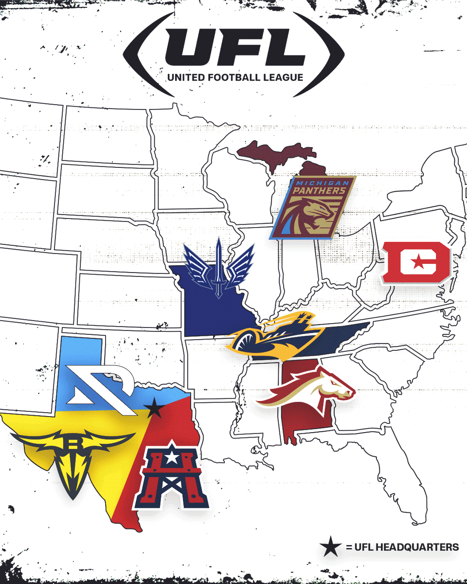 📍Logos mark the spot.
Where are you gonna be cheering from?

Get your tickets today at theUFL.com/tickets.

#UFL