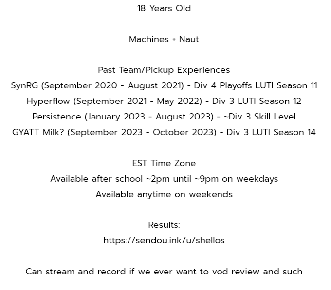 Void_bSHS's tweet image. Slowly trying to get back into comp
Looking for around Div 3-4
sendou.ink/u/shellos
Discord: draygomelonbshs
❤️+♻️ Appreciated