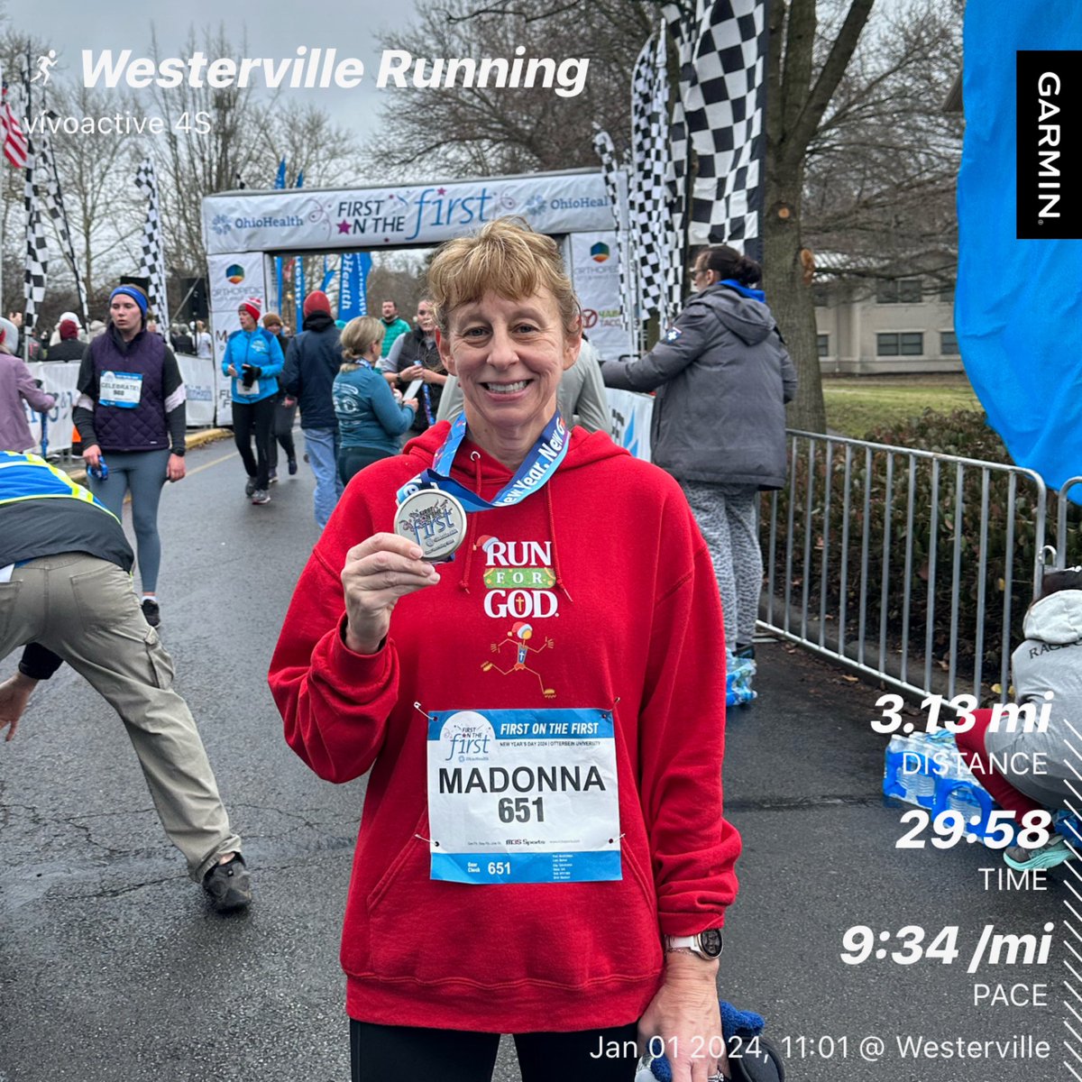 MadonnaBarker16's tweet photo. Great way to start the new year! First on the First 5kβ¦.official time 29:43. Happy New Year! Awesome to see so many friends today! β₯οΈππ₯³ππΌββοΈπ«Άπ» #rfg #upwardrunning #grateful #rallycolumbus #runcolumbus #beatyesterday #garmin #shineyourlight #firstonthefirst5k https://t.co/jWr7Imr2km