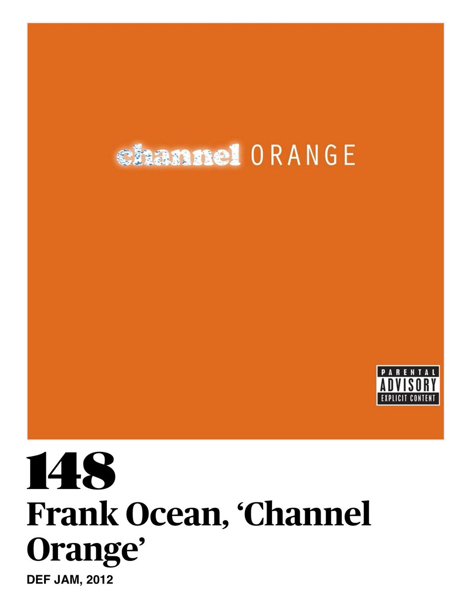 blahnded's tweet photo. Frank Ocean on the Rolling Stones 500 Greatest Albums of All Time list

Blonde — 79
Channel Orange — 148 https://t.co/RL3eINFfkf