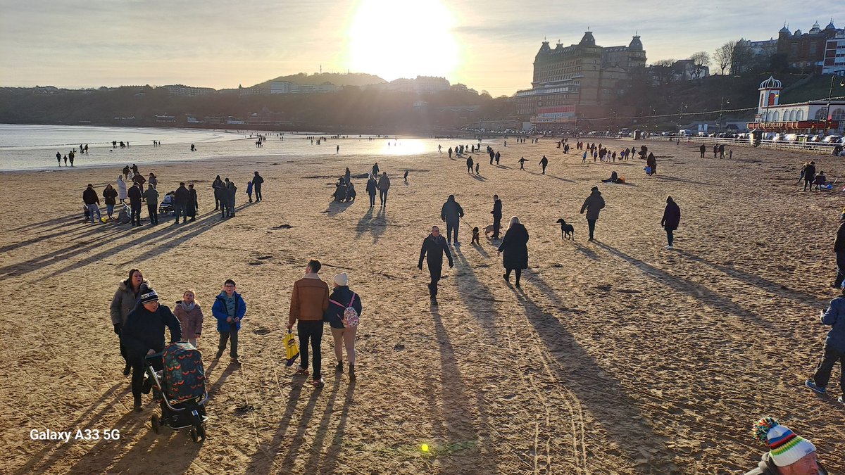 Scarborough beach proved popular for a New Year Day walk.