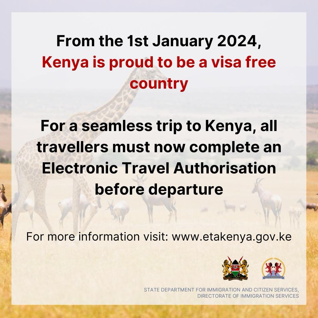 DrDennisOuma's tweet photo. -KENYA is now VISA FREE..

Welcome Home

-Well done, President @WilliamsRuto https://t.co/JPuousjTQg