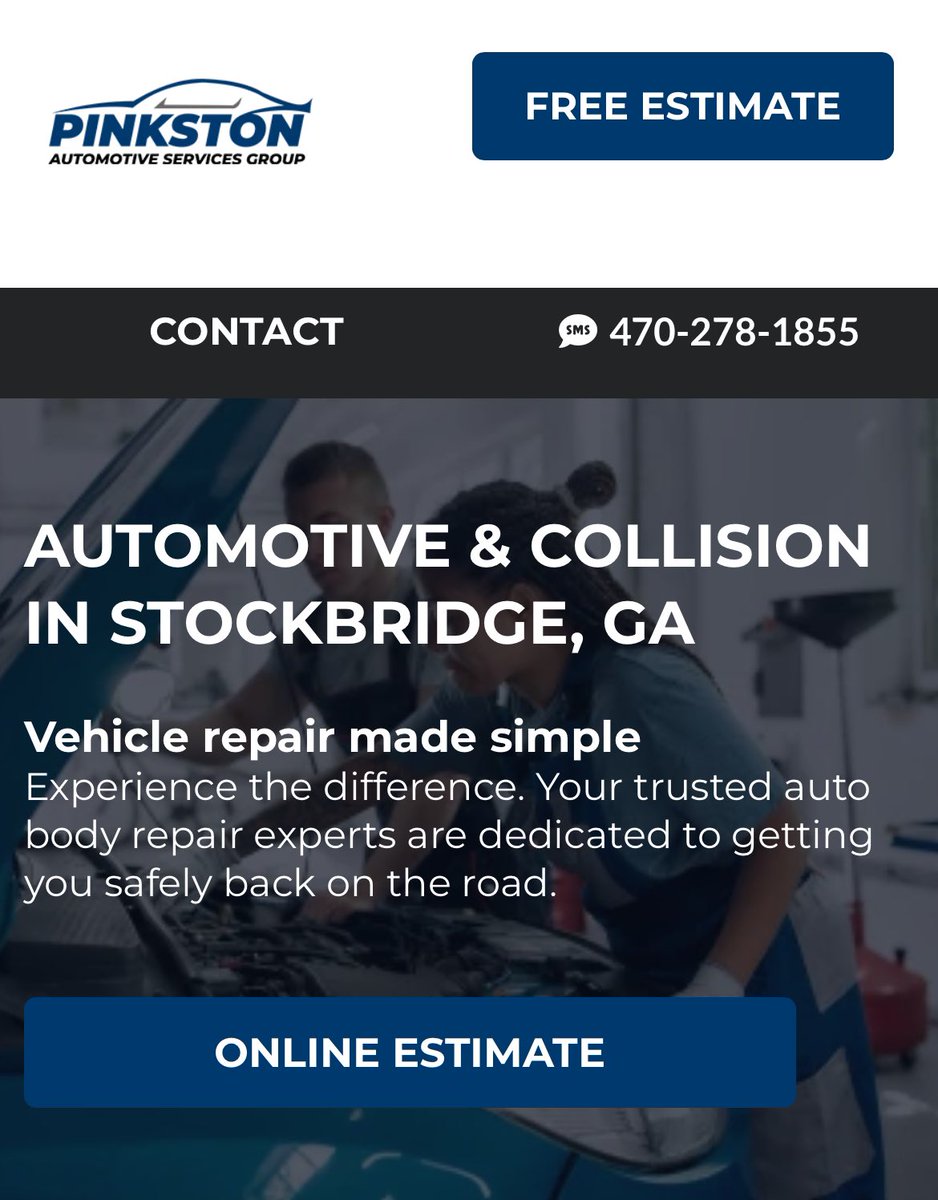 PinkstonGroup's tweet photo. It’s a New Year But we still Provide Vehicle Repair Services made Simple for you to understand what you are getting. Call us for a Free Estimate 📞470-278-1855  or go to https://t.co/p28WZkC7Pt https://t.co/LK9gVNUIai