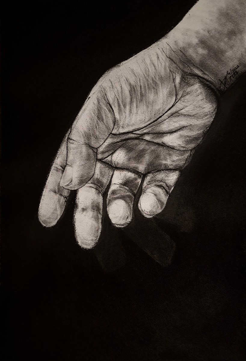 Its been a tiring 
yet
 a fruitful year for me...

I AM WEARY

#hands #SelfPortrait #charcoal #graphite #drawing #sketchbook #paper

#MentalHealth
#ArtIsMyTherapy
 saatchiart.com/art/Drawing-I-…