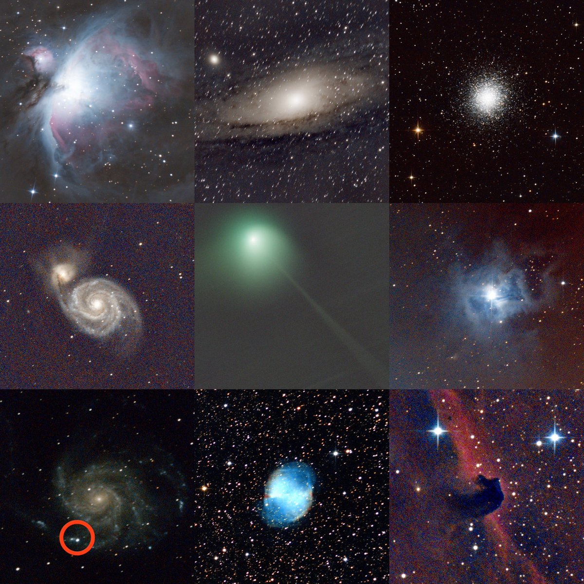 AlastairFox's tweet photo. Happy New Year everyone. I’ll be wishing for clearer skies in 2024! I started my astrophotography journey in 2023 and it has been amazing to photograph nebula, galaxies, supernovas, comets and all sorts of stars. Here are some of my favourite images that I captured in 2023. https://t.co/wu4lTFx2m8