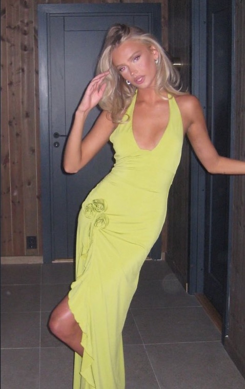 Emma Ellingsen wearing a Tiger Mist 'Faora' dress Emma Ellingsen wearing a Tiger Mist 'Faora' dress