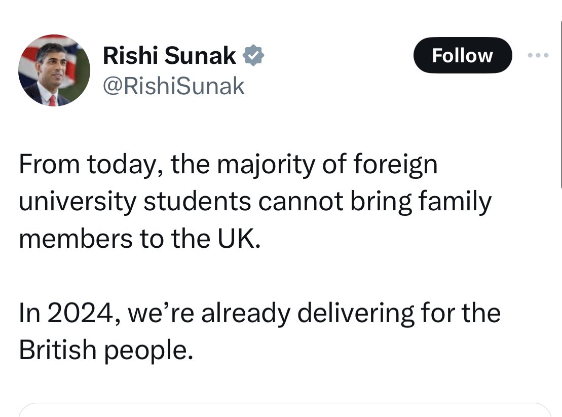 13sarahmurphy's tweet photo. The only way pampered prince Sunak and his Tory dismals are ‘delivering for the British people’ is by making themselves unelectable.

This kind of tiny-minded, self-harming idiocy can only help. There is no feel-good, hope or, ultimately, success in bigotry and stupidity. https://t.co/bfHsp2uKQR