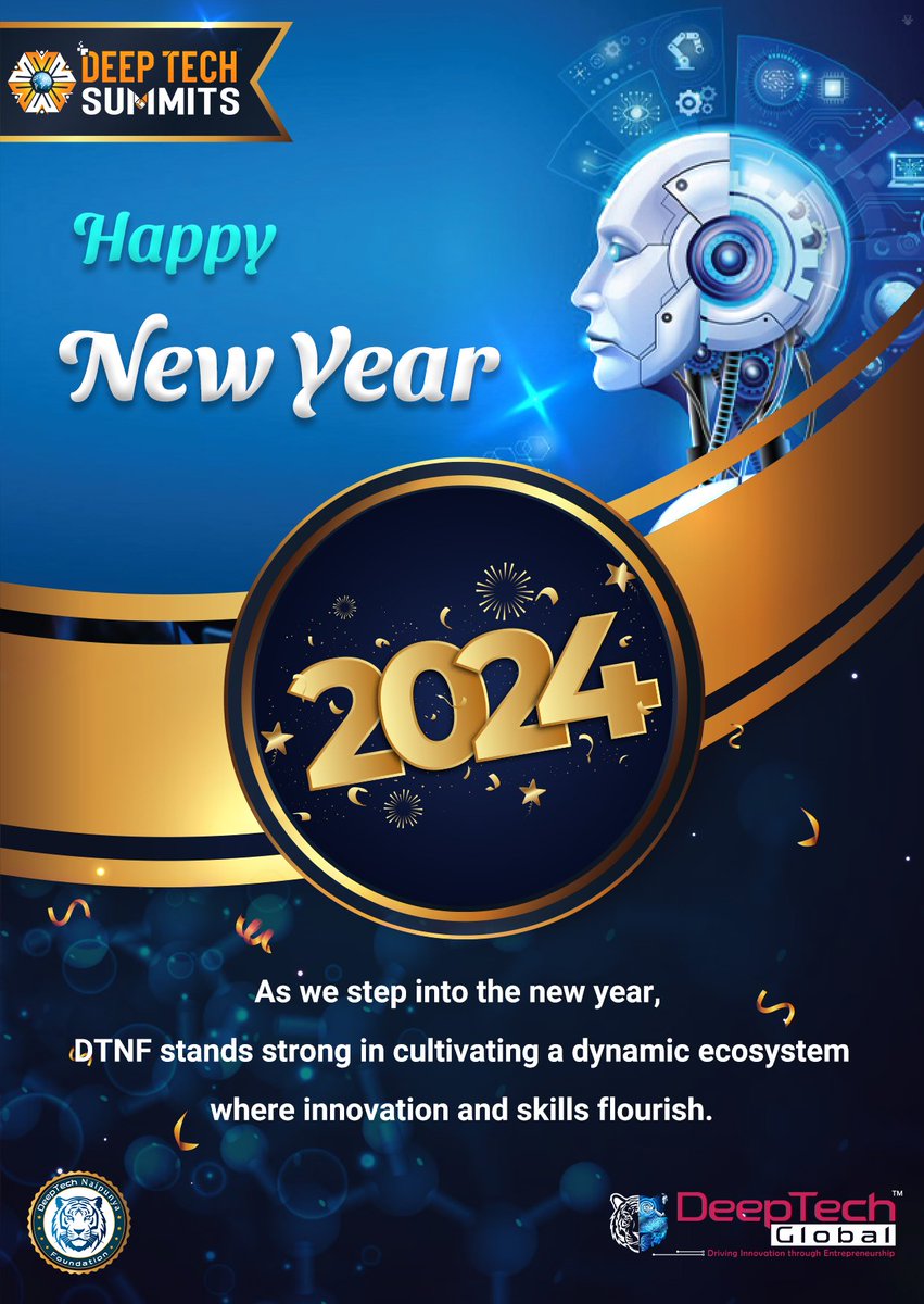 Wishing you a #NewYear filled with joy, laughter, and countless opportunities for success. Cheers to #newbeginnings!

#CheersTo2024 #FreshBeginnings #ProsperousYear #NewYearNewGoals #YearOfPossibilities #HappyNewYear2024 #DeepTechGlobal #DTG #DTNF #DTS
