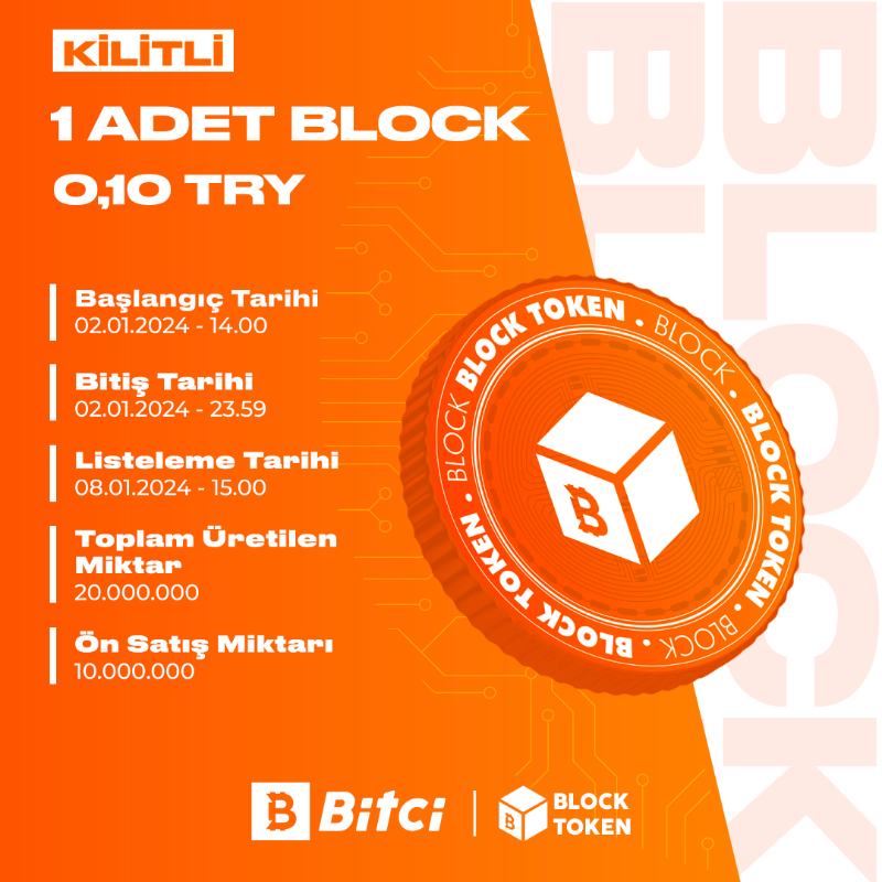 safebitcom's tweet photo. 📢 Bitci'den Yeni Token Arzı!

🤝 Bitcichain ekosisteminde geliştirilen projeler ve geliştiriciler için çözümler sunmak amacıyla üretilen #BlockToken Bitci'de arz ediliyor. 

⚠️ Sadece kilitli $BLOCK arzına katılacak kullanıcılarımız kilitsiz $BLOCK arzına katılım sağlayabilir.