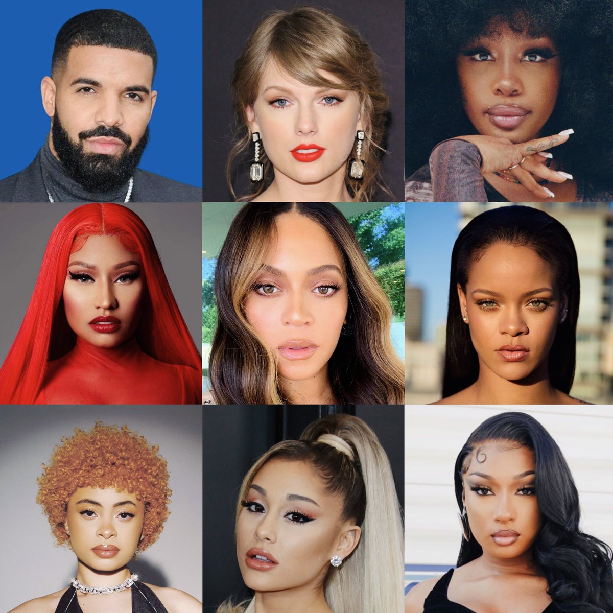 beyoncegarden's tweet photo. you can only save ONE artist from each row😭 https://t.co/LBQ9XCN5Dy