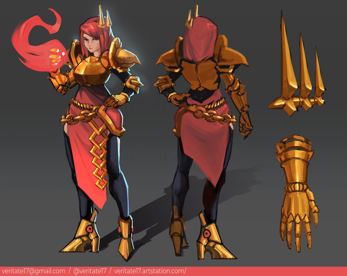 veritate17's tweet photo. Happy New Year fellas! How did you celebrate the holidays? Meanwhile, this is a character design I made for my portfolio plus the initial sketches. Kind of a royal knight-ish design for a moba/arpg style game.

#characterart #conceptart #characterdesign https://t.co/I7BG0jtZTK
