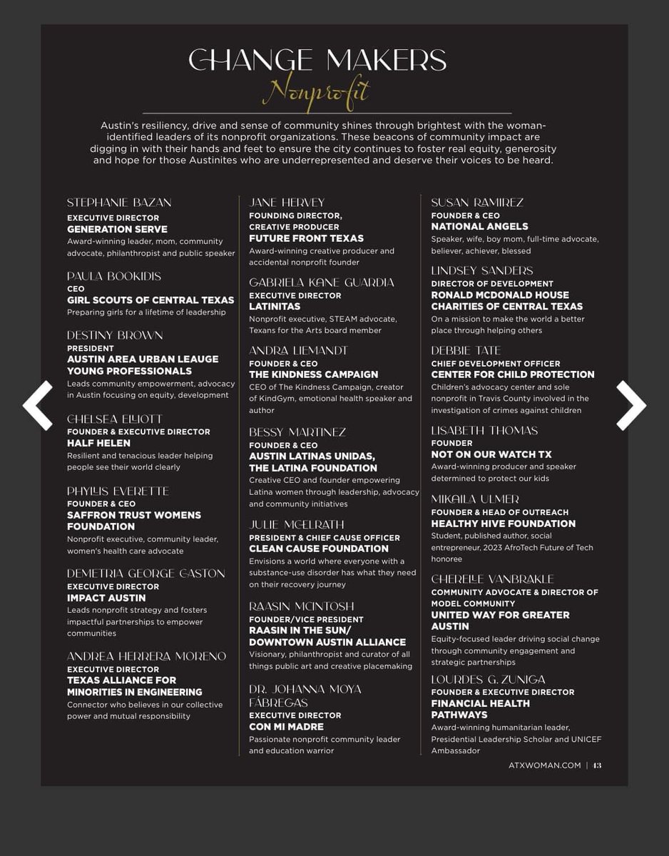 lilliandgray's tweet photo. As Board Chair of @ConMiMADRE and Board Member of @Impact_ATX , I am so proud to congratulate and cheer Dr. Johanna Moya Fabregas and Demetria George Caston on their amazing recognition as Austin Change Makers by @austinwoman! So well deserved!! https://t.co/SIs0gSLQIj