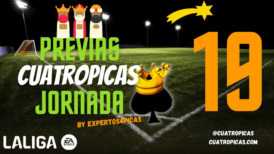 🐫🐫🐫
Estrenamos 2024 con un 🎁 de Reyes anticipado 👑, ya está aquí la Previa de la Jornada 19 🔥🔥

La mejor previa 🚦 de los mejores expertos 👨🏻‍💻👨🏻‍💻 en <a href="/cuatropicas/">Cuatro Picas ♠️</a> 😍

Cronistas 📊 11 probables 🎯 Recomendados 🔝

Gana 🏆 tu liga con nuestra ayuda 🤓👇🏻

cuatropicas.com/2024/01/02/pre…