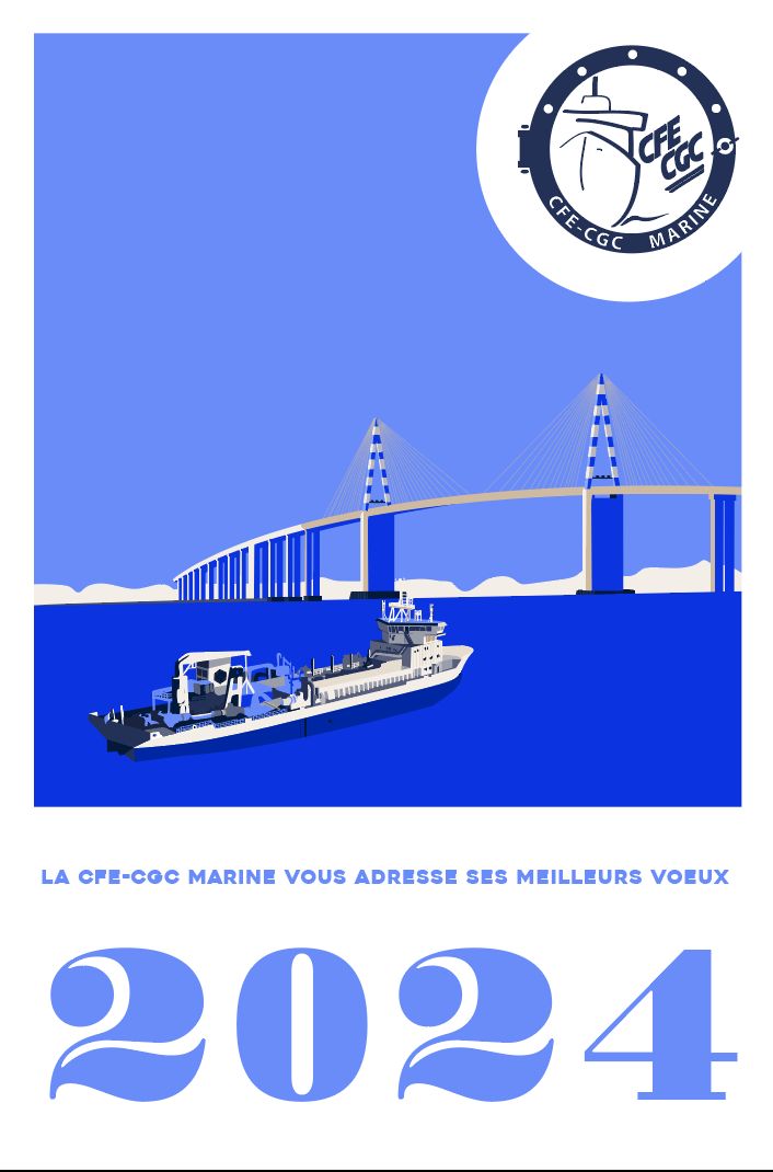 Les vœux du bureau de CFE-CGC Marine sur LinkedIn. L'année 2023 se termine avec  ↗️ de notre représentativité désormais majoritaire globale chez les officiers et  ↗️ du nombre de sections. 
L'équipage CFE-CGC Marine garde le cap sur 2024 pour vous😉
urlz.fr/p6f0